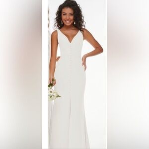 Christina Wu Bridesmaid Celebrations Collection Dress Ivory Size 10 Style 22029